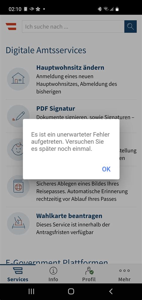 digitales amt login unerwarteter fehler